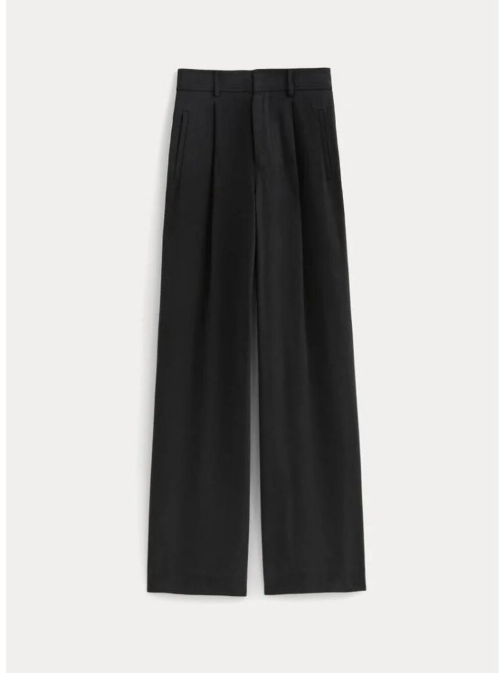 Everlane The Draper Pleated Pant in Buttersmooth Black Size 12 Short NWT